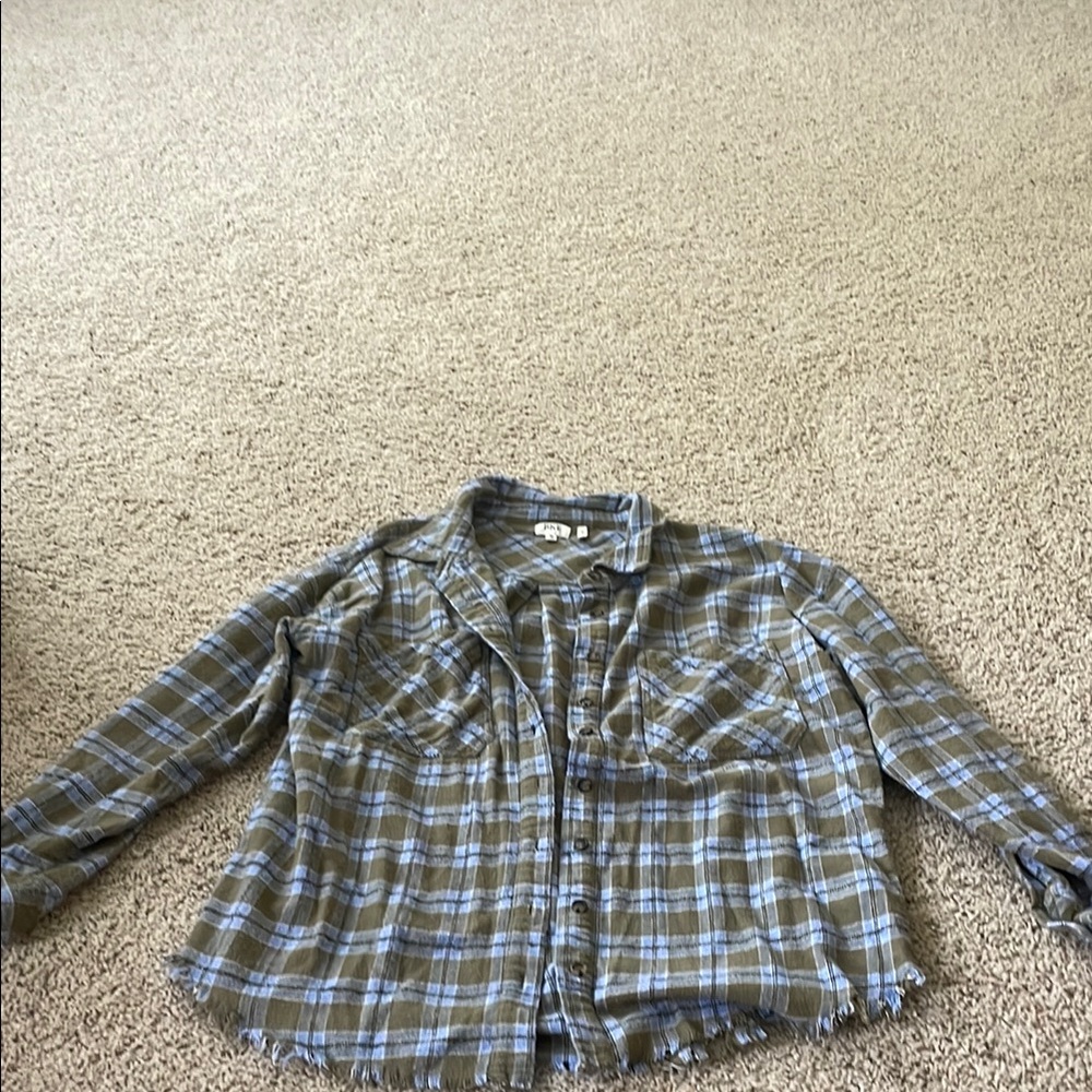Plaid Button-Up Shirt